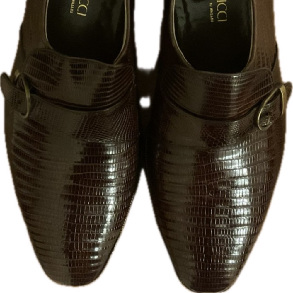 Caporicci of Walles Men’s Genuine Lizard Monk Dress Shoes- Buckle made in ITALYl
